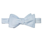 tied light blue bow tie with textured pattern